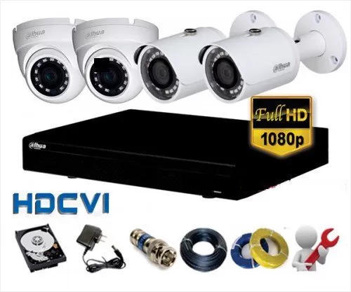 Trọn gói lắp đặt 4 camera Hikvision 2,0mpx fullHD (bao gồm nhân công)