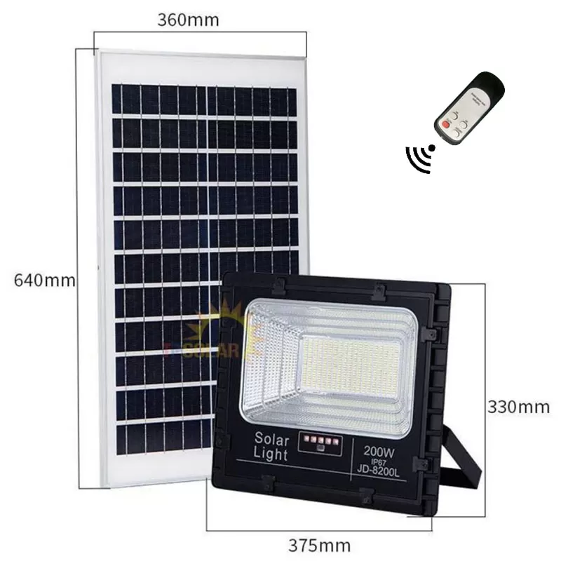Đèn năng lượng mặt trời 200W JD-8200L Jindian