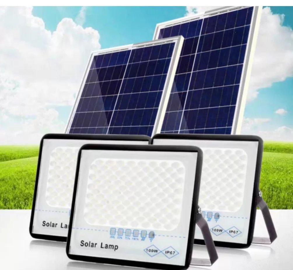 Đèn năng lượng mặt trời Solar Lamp, khung nhôm 100W- Chính hãng, bảo hành đèn 3 năm, Pin 8 năm