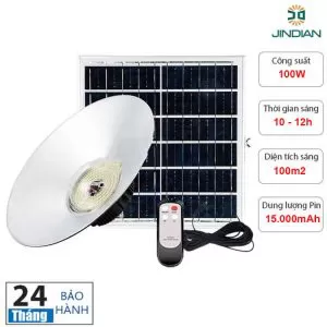 Đèn nhà xưởng năng lượng mặt trời Jindian JD-6128 100W chính hãng, ánh sáng vàng, trắng